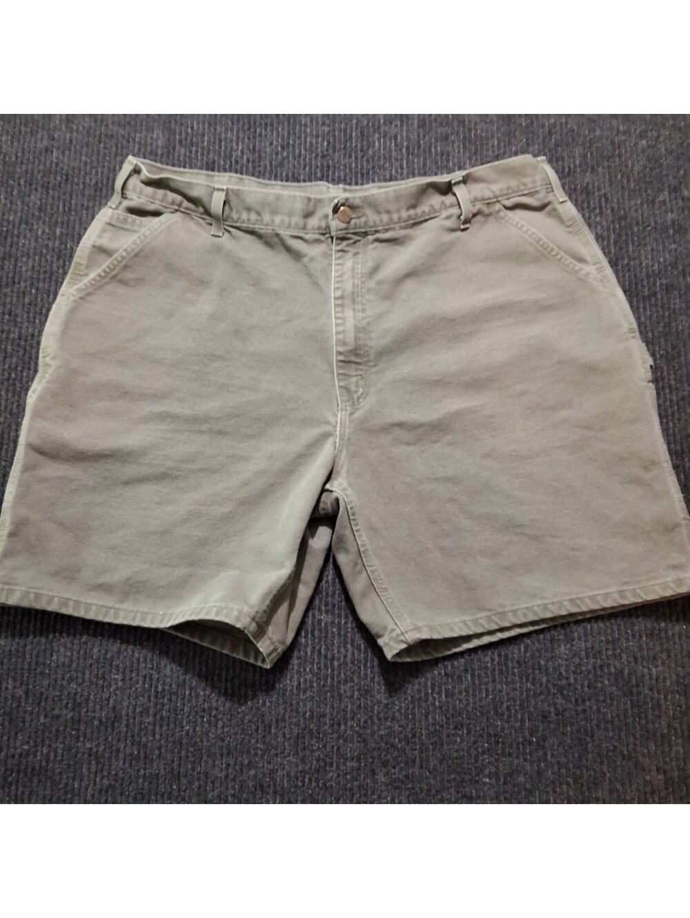 Carhartt Carpenter Shorts Men's 42 Moss Green B25 MOS Canvas Utility Workwear